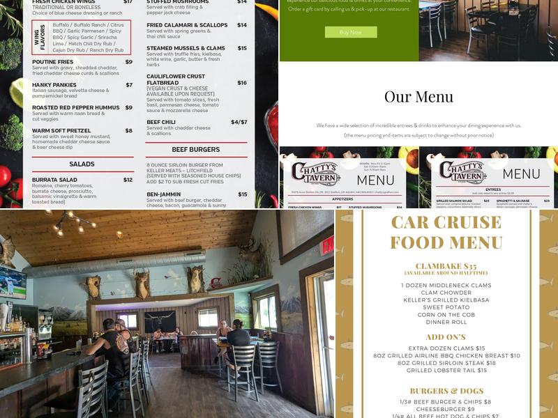 Chatty's Tavern Menu