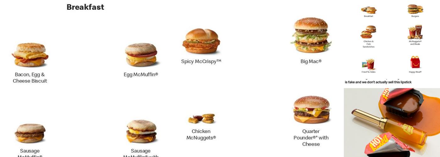 Mcdonalds Menu