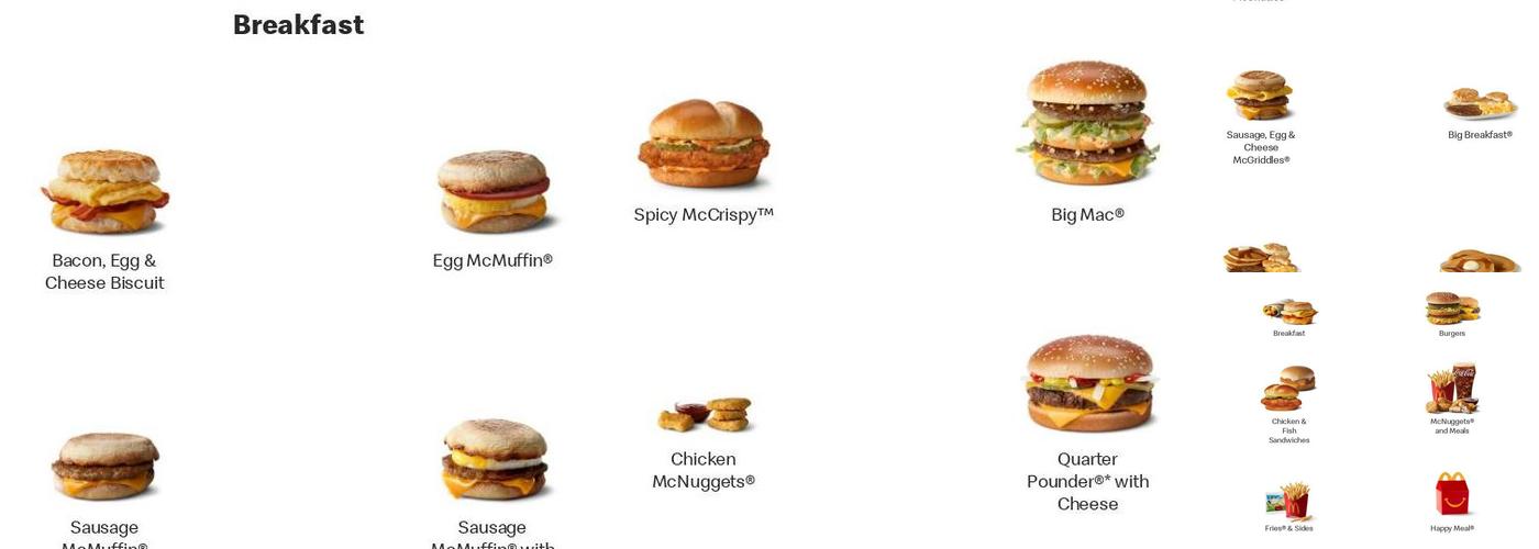 Mcdonalds Menu