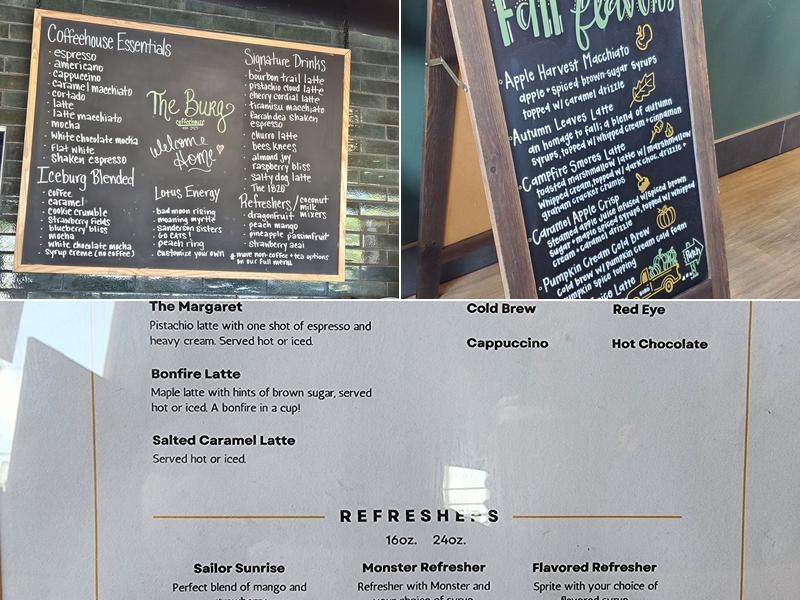 The Burg Coffee House Menu