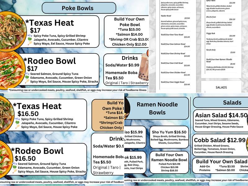 Daniel's Poke and Ramen Menu