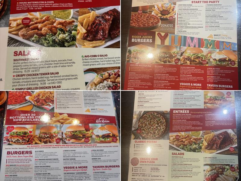 Red Robin Gourmet Burgers and Brews Menu