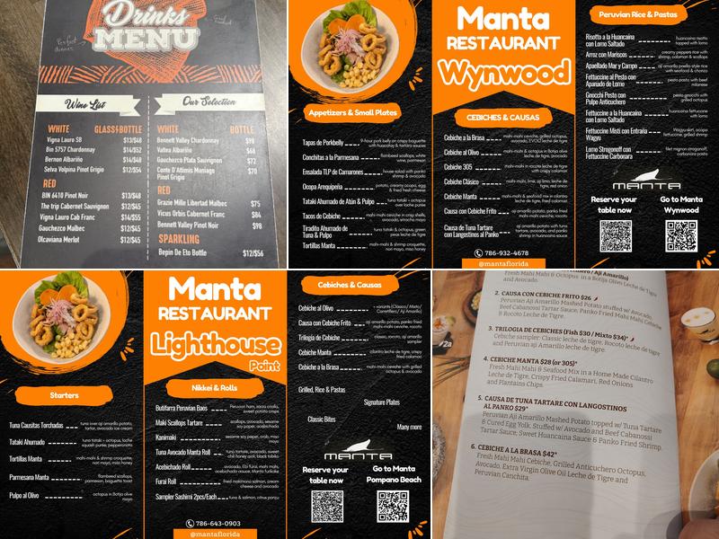 Manta Lighthouse-Point Menu