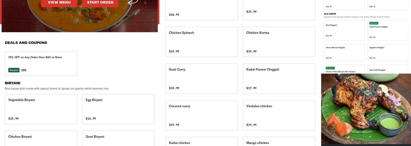 Curry Time Menu