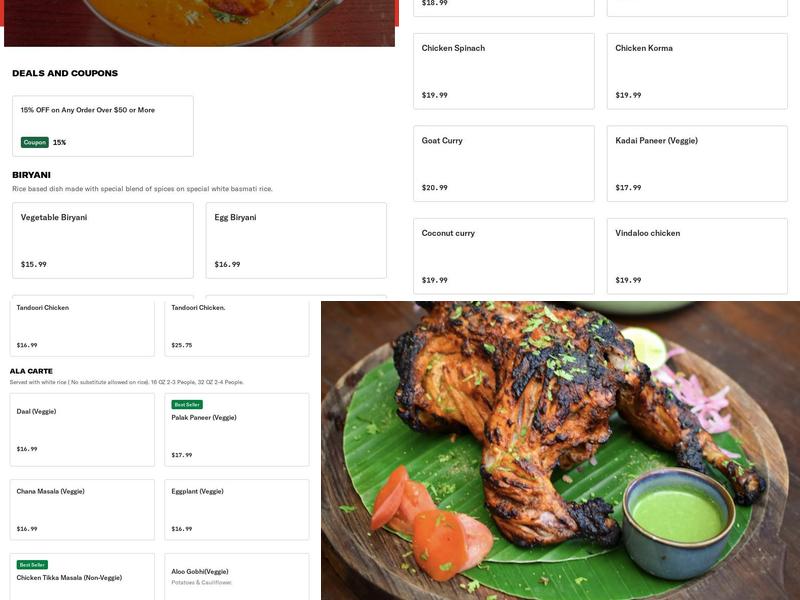 Curry Time Menu