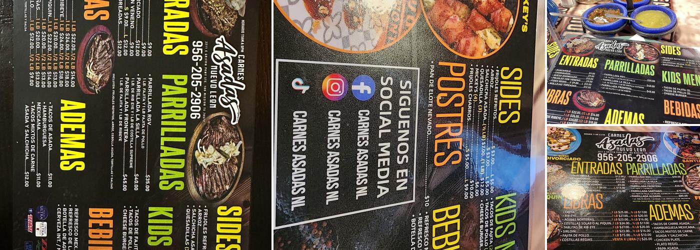 Carnes Asadas Nuevo Leon Menu