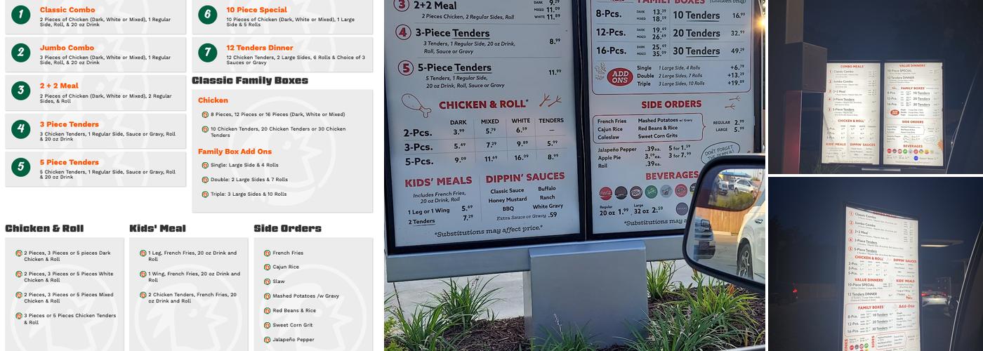 Southern Classic Chicken Menu