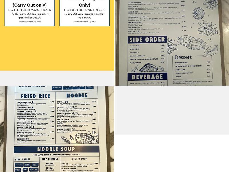 NUTNAPAT AROY THAI Menu