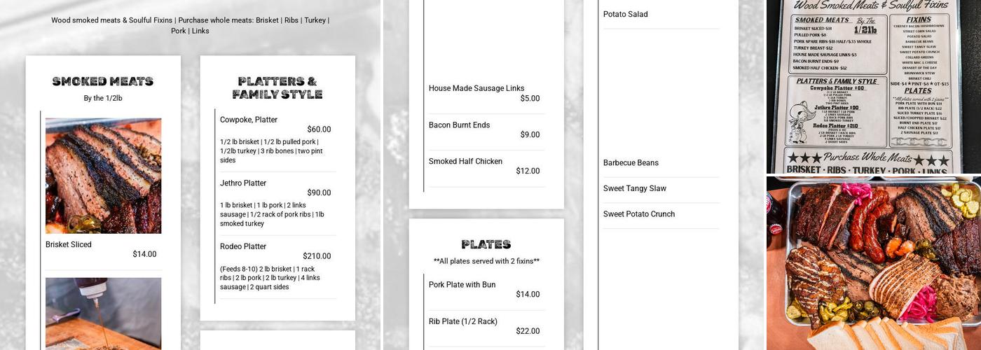 Fork Grove Barbecue Menu