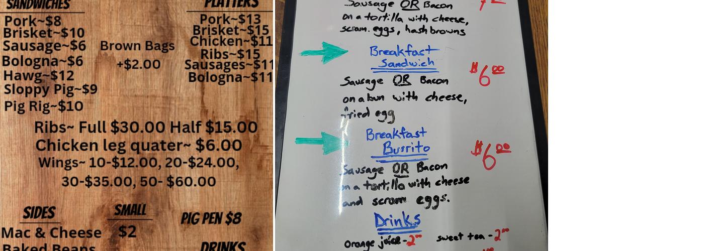 Smokin Butts BBQ Menu