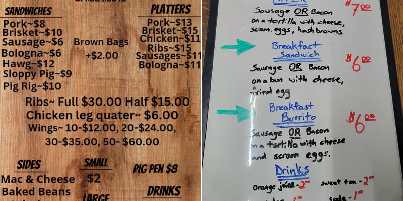 Smokin Butts BBQ Menu