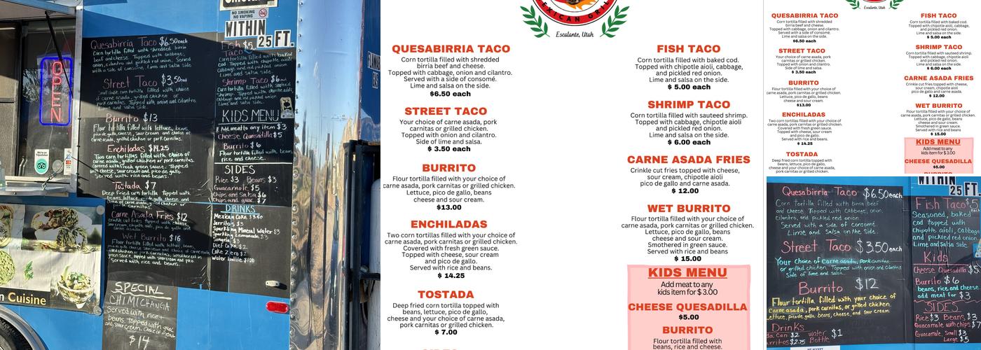 Chihuahua Garcia Mexican Grill Menu