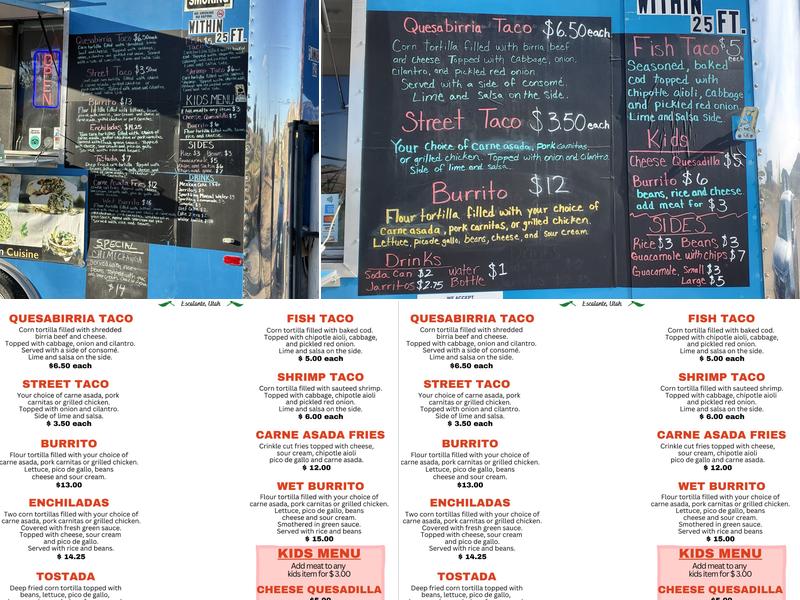 Chihuahua Garcia Mexican Grill Menu