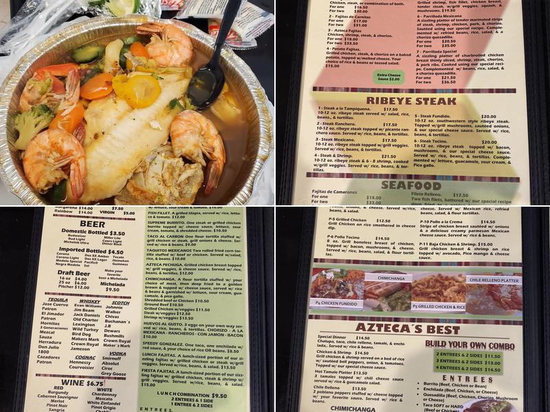 Aztecs Grill Menu