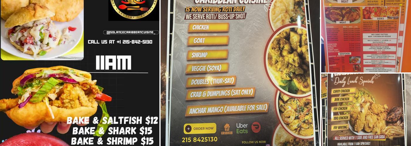 Solange Caribbean Cuisine Menu