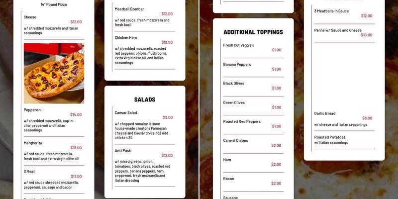 Pan Pizza Co Lancaster Menu