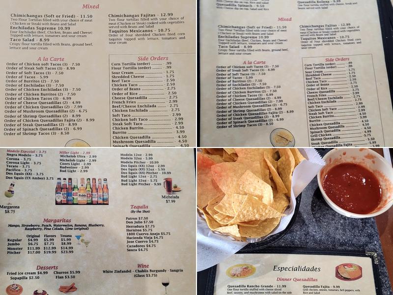 El Rancho Menu