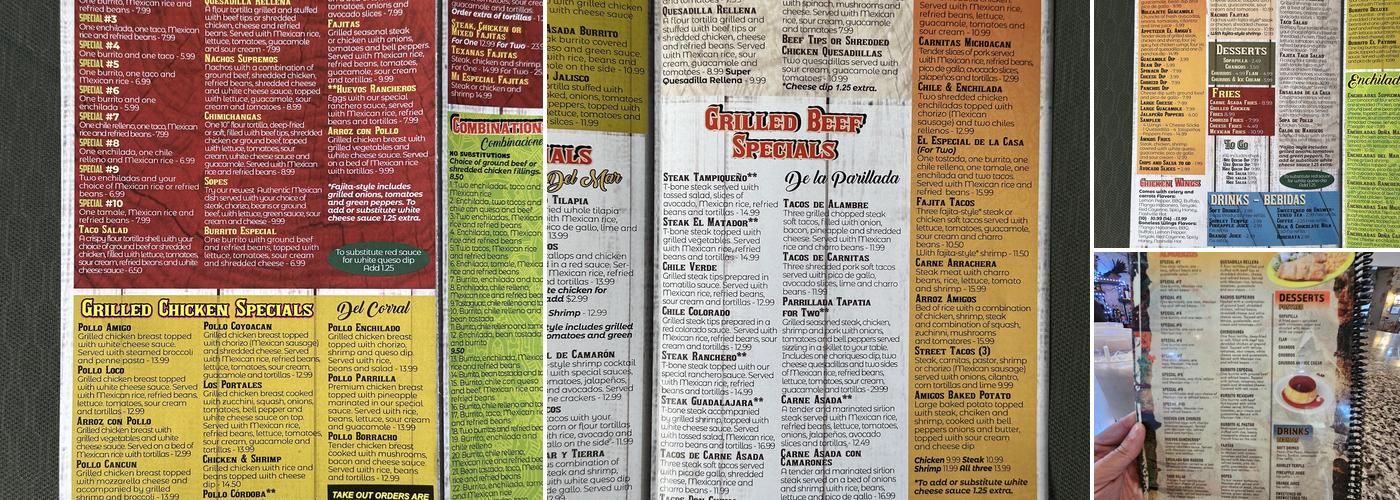 Cantina Amigo's Menu