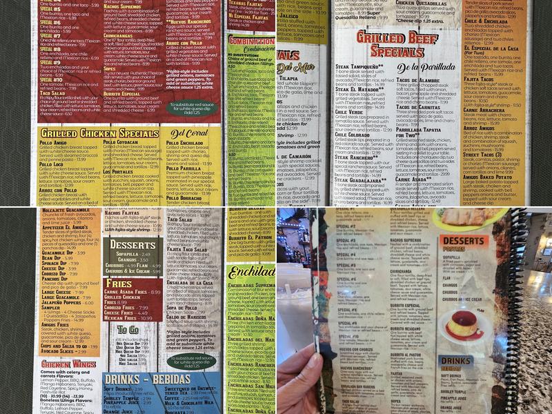 Cantina Amigo's Menu