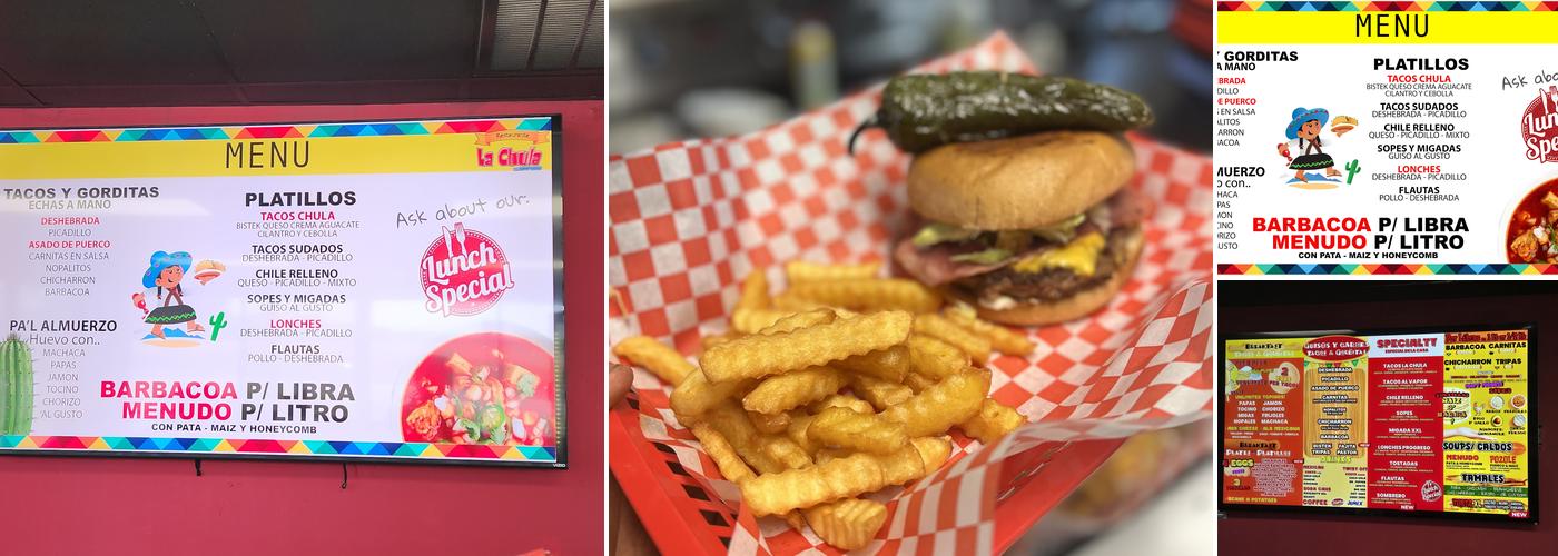 La Chula Express Menu