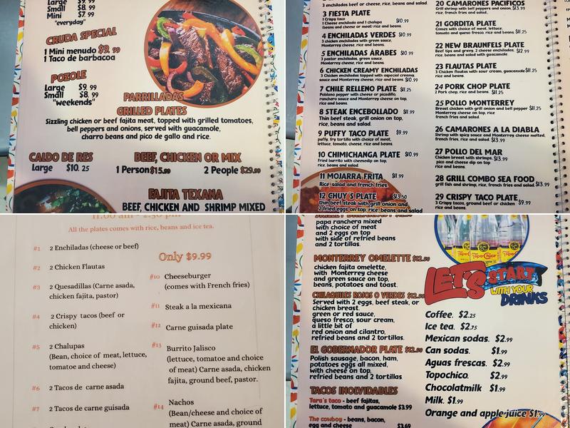 Los Dos Garcias Menu