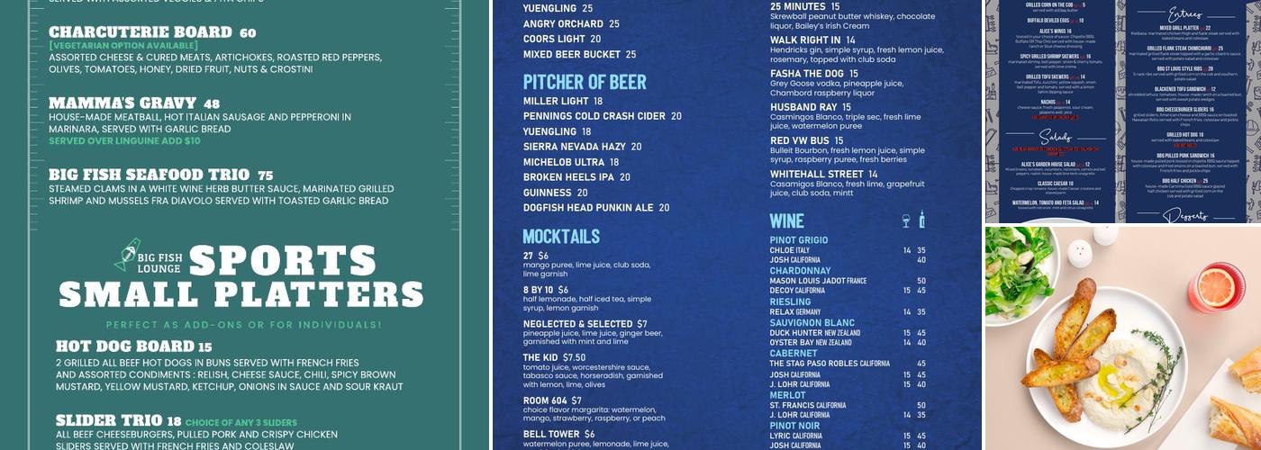 Big Fish Lounge at Alice's Menu