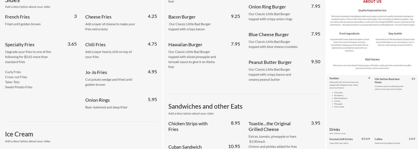 The Burger Deli Menu