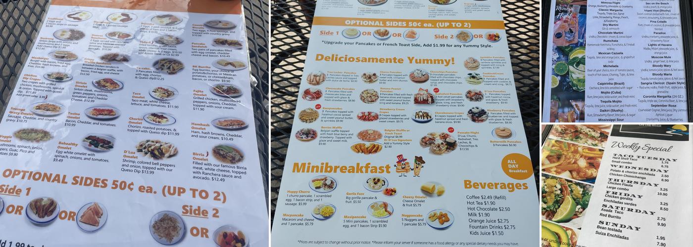 D' Lua on the River Menu