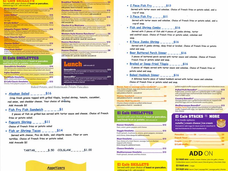 El Cafe´ Menu