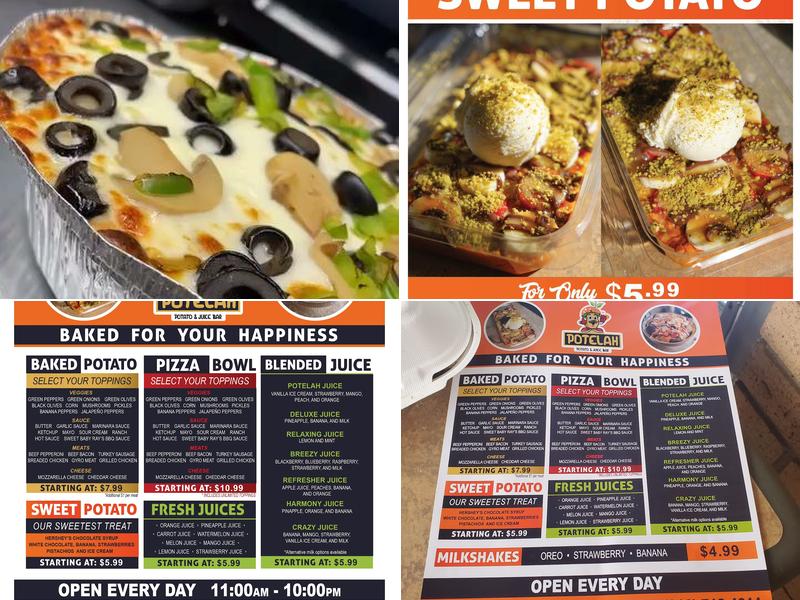Potelah Baked Potato & fresh Juices Menu