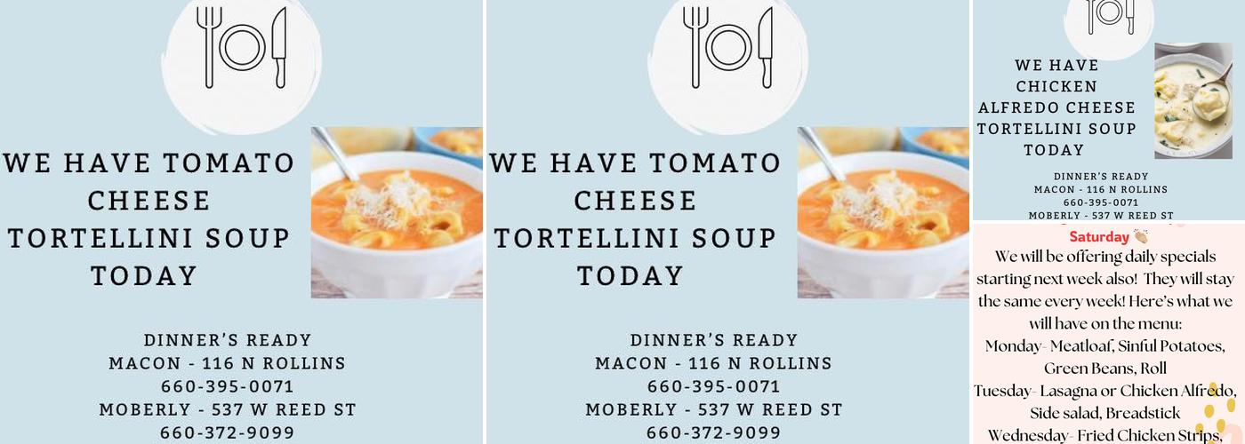 Dinner Is Ready Menu