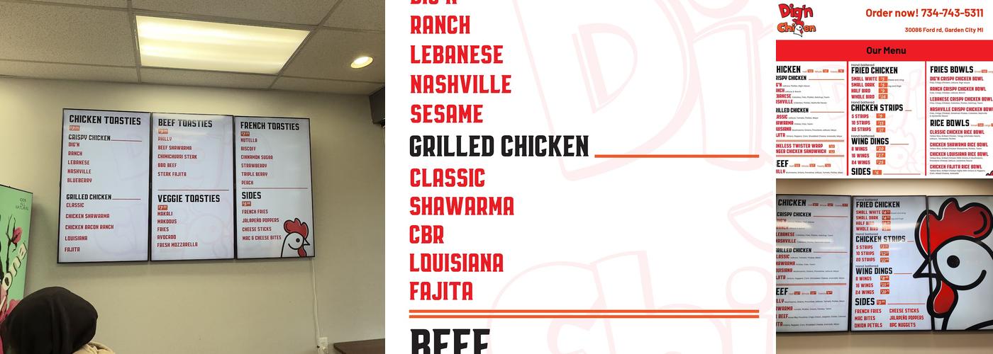 Dig'n chicken Menu
