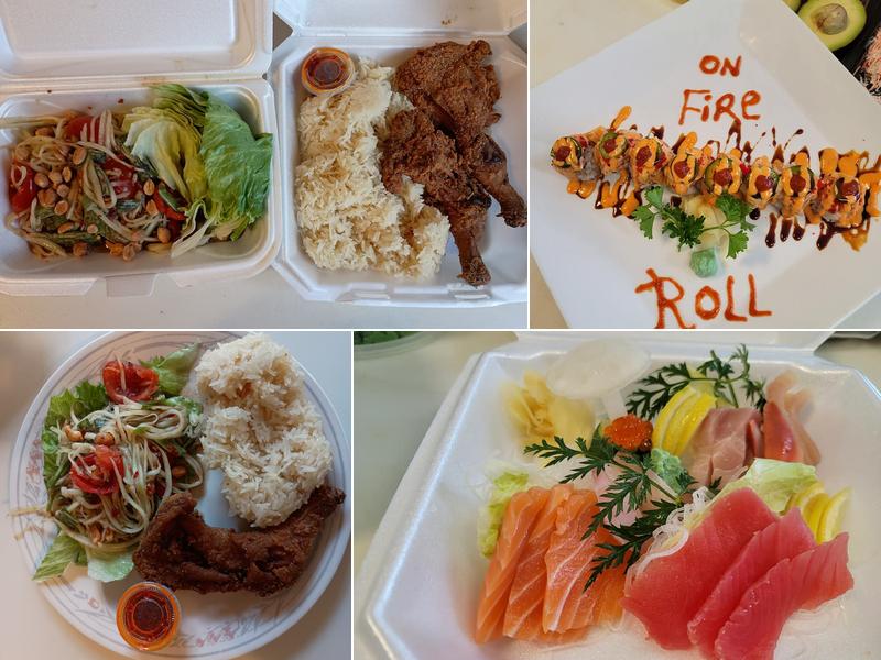 BK sushi and Thai food