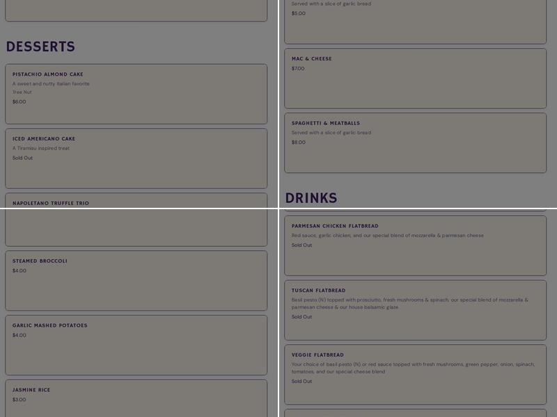 Ammirato's Meatball Cafe Menu