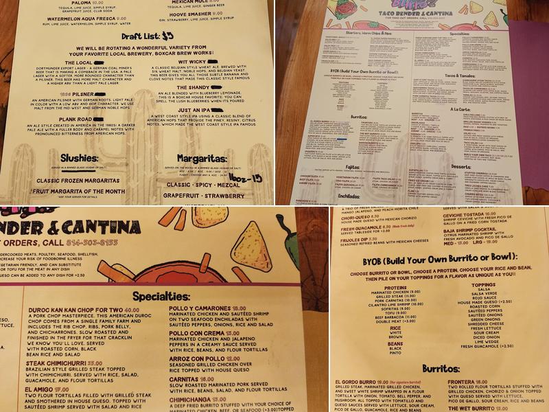 El Gordo Burro Menu