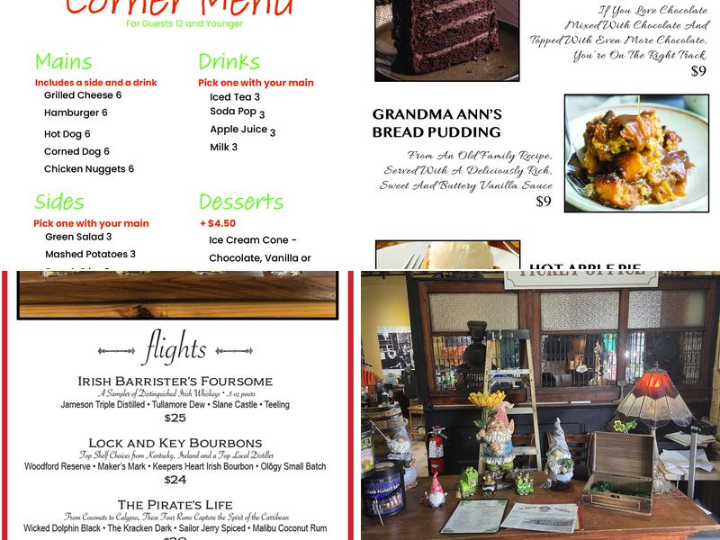 Off the Rails Irish Pub Menu