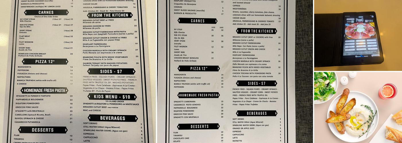 Peppo Restaurant Menu