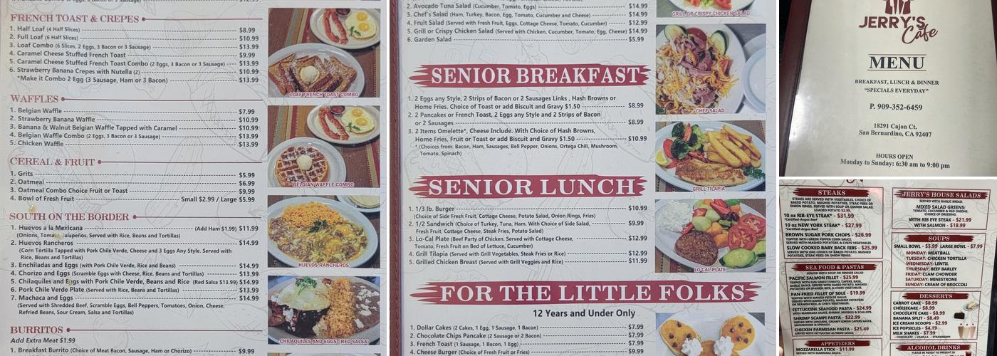 Jerry's cafe Menu