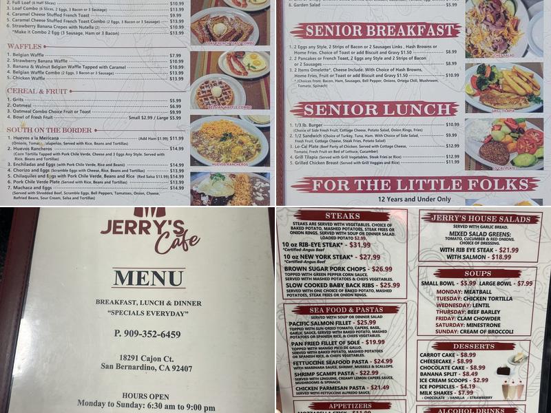 Jerry's cafe Menu