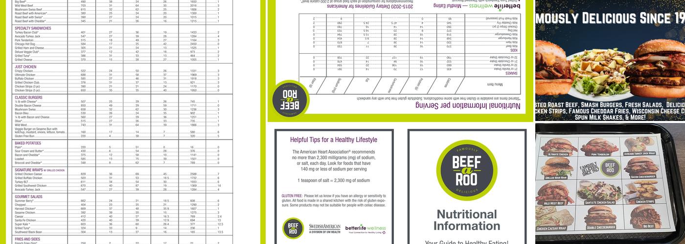 Beef-A-Roo Menu
