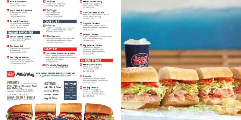 Jersey Mike's Subs Menu