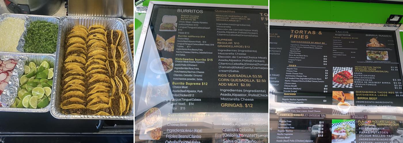 J&P taquitos Menu