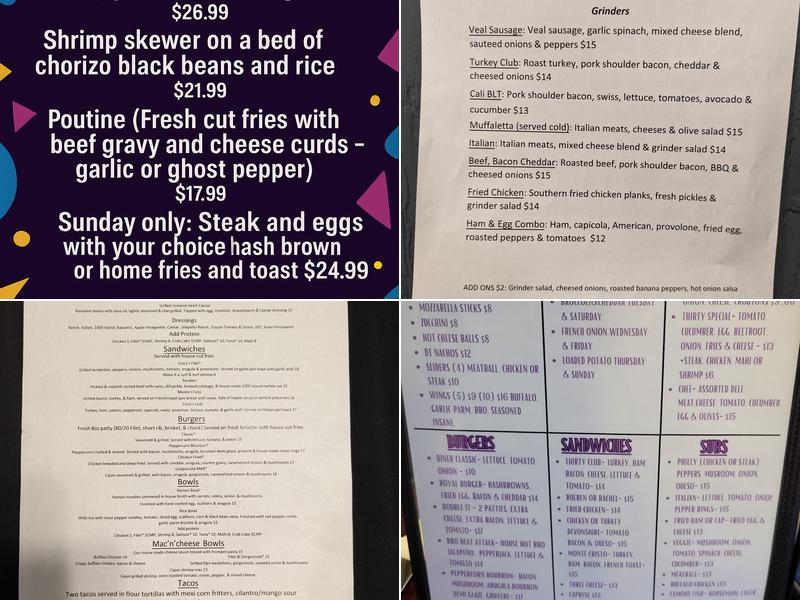 Diner Thirty Menu