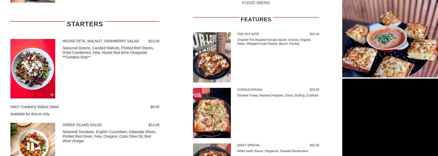 Pizza Payaa Menu
