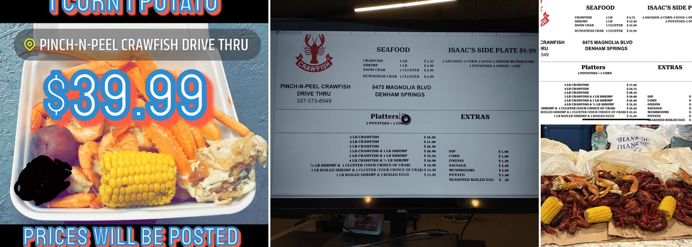 Pinch-N-Peel crawfish Drive-Thru Menu