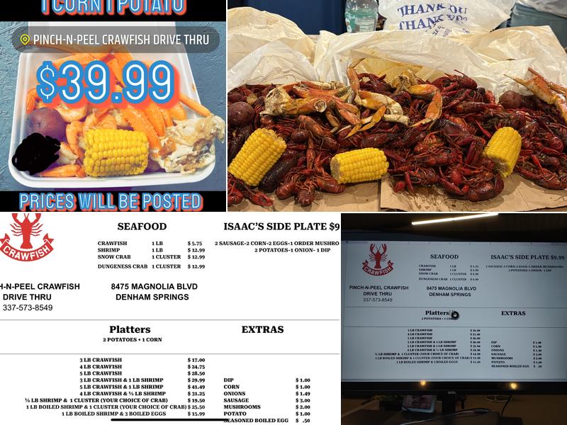 Pinch-N-Peel crawfish Drive-Thru Menu