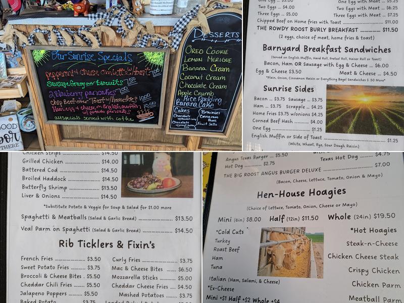 Rustic Roost Cafe Menu