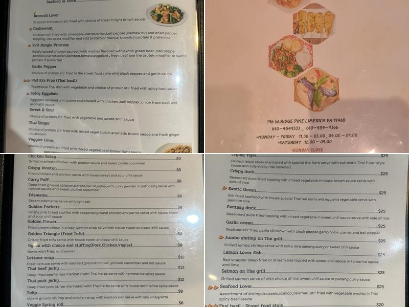 Boon Chu Thai Restaurant Menu