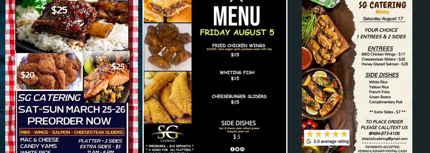 SG Catering Menu