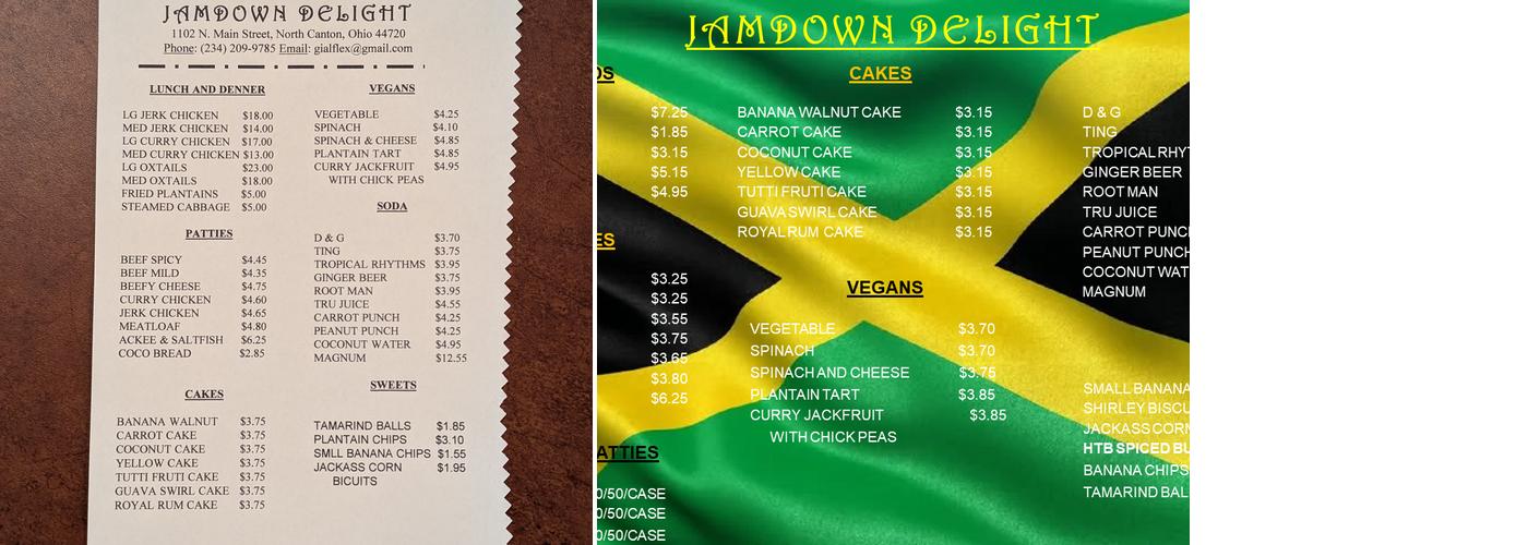 Jamdown Delight Menu